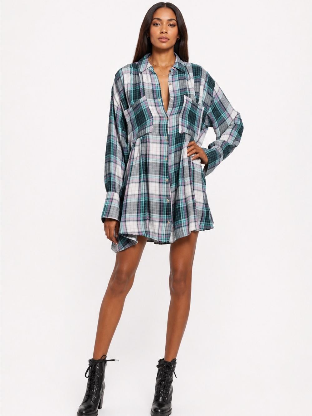 Free People the voyage shirtdress in twilight combo